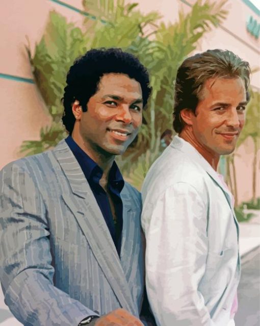 Miami Vice Ricardo Tubbs And James Crockett paint by number