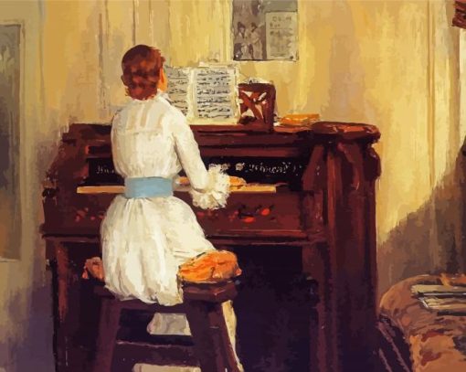 Mrs Meigs At The Piano Organ Chase paint by number