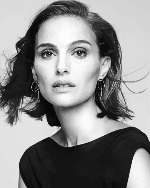 Natalie Portman Black And White paint by number