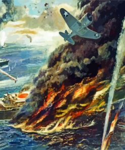 Naval Battle War Art paint by number