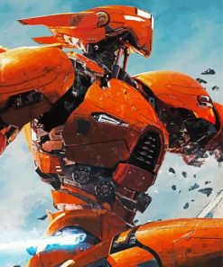 Orange Robot Pacific Rim paint by number