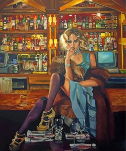 Pin Up Woman In A Bar paint by numner