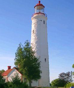 Point Clark Lighthouse paint by number