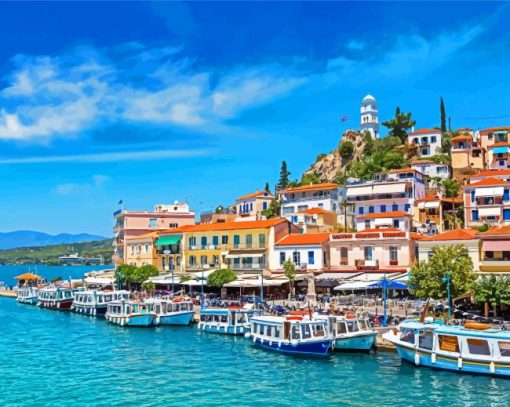 Poros Island paint by number