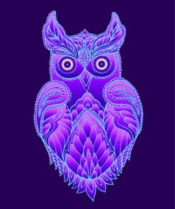 Cute Purple Owl paint by number