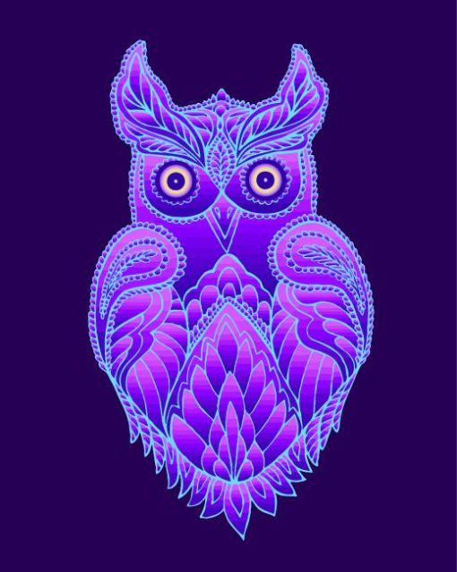 Cute Purple Owl paint by number