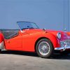 Red Triumph Tr3 Car paint by number