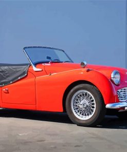 Red Triumph Tr3 Car paint by number