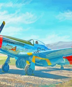 Red Tails Plane P51 Mustang paint by number