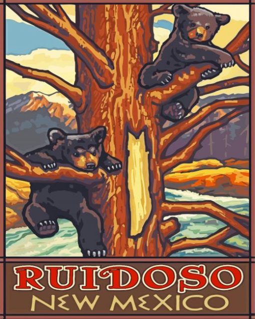 Ruidoso New Mexico Poster Art paint by number