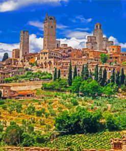 San Gimignano Italy paint by number