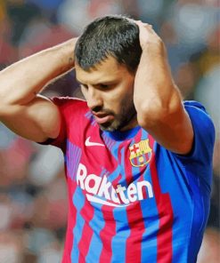 Sergio Aguero Barcelona Player paint by number