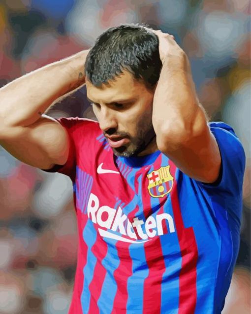 Sergio Aguero Barcelona Player paint by number