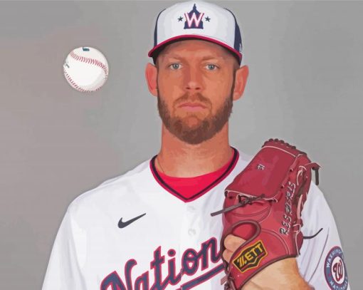 Stephen Strasburg Baseball Player paint by number