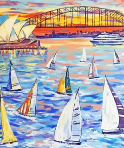 Sydney Harbour Boats Art paint by number