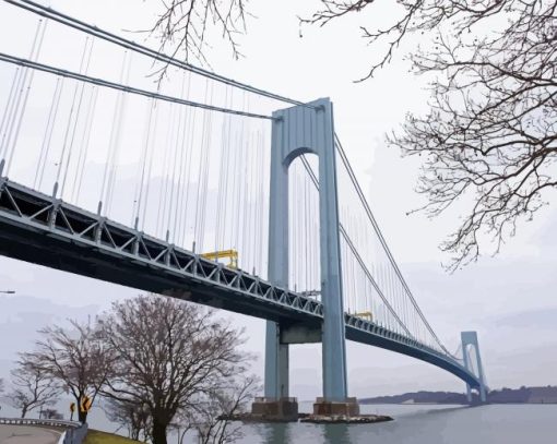 The Verrazzano Narrows Bridge paint by number