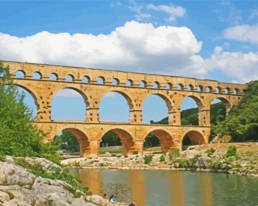 The Ancient Roman Aqueduct paint by number