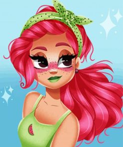 Watermelon Girl Art paint by number