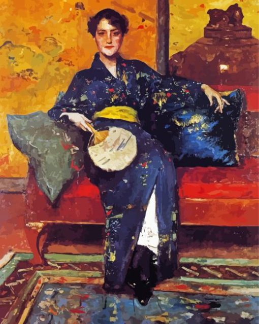 William Chase The Blue Kimono paint by number