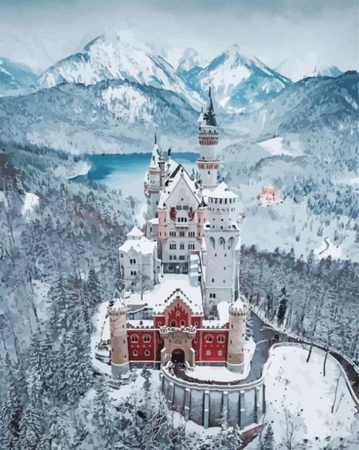 Winter Castle paint by number