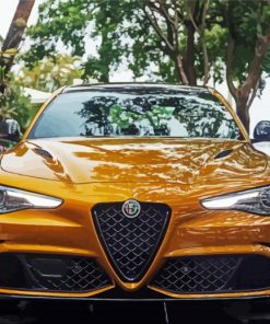 Yellow Alfa Romeo Giulia paint by number