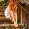 Young Lady On Stairs paint by number