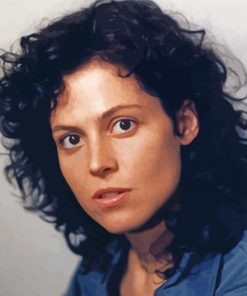 Young Sigourney Weaver paint by number