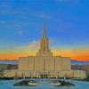 Aesthetic Jordan River Utah Temple paint by number