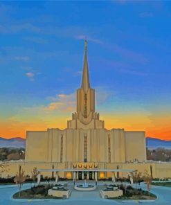 Aesthetic Jordan River Utah Temple paint by number