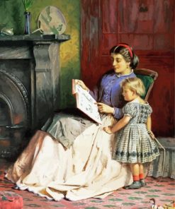 Aesthetic Mother Reading To Her Daughter Art paint by number