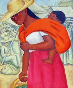 Aesthetic Mexican Mother And Child paint by number