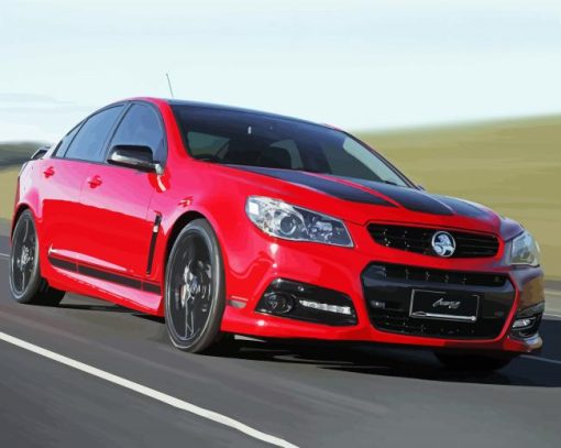 Aesthetic Red Holden Commodore paint by number