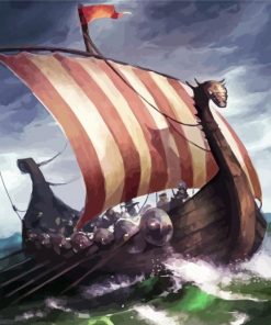 Aesthetic Viking Vessel paint by number