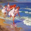 Anime Children On Beach paint by number