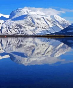 Ben Nevis Scottish Mountain Water Reflection paint by number