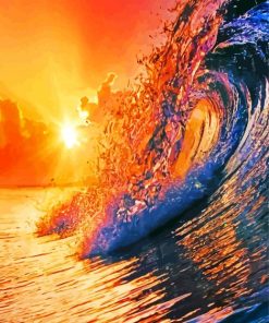 Big Wave At Sunset paint by number