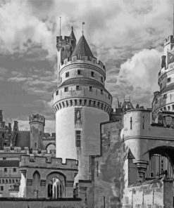 Black And White Pierrefonds Castle paint by number