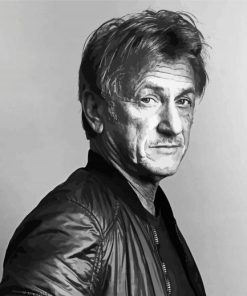 Black And White Sean Penn Actor paint by number