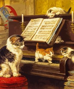 Cats And Piano paint by number