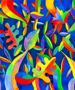 Colored Abstract Leaves paint by number