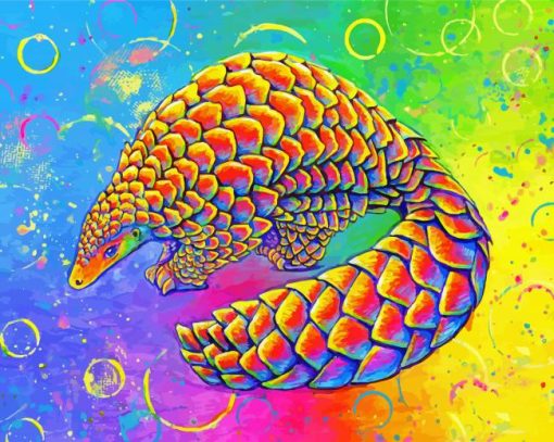 Colorful Pangolin paint by number