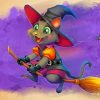 Halloween Cat Witch paint by number