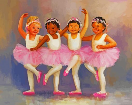 Happy Ballerina Children Art paint by number