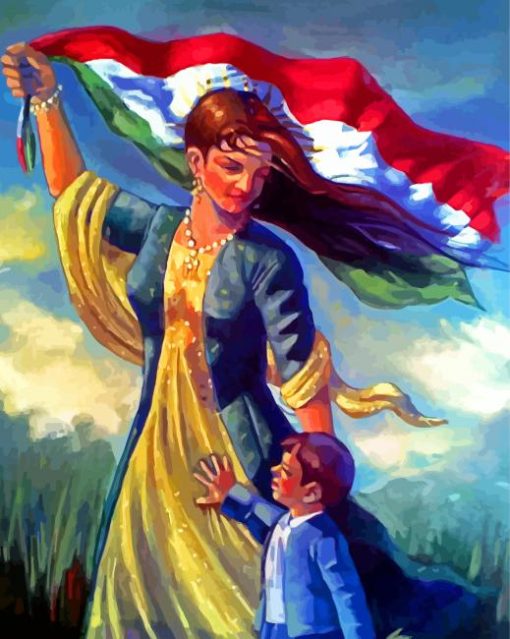 Kurdish Mother And Son paint by number