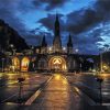 Lourdes Basilica At Night paint by number