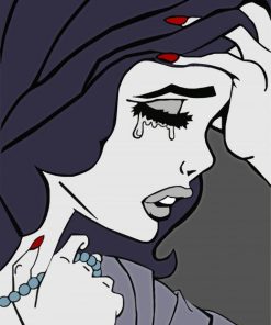 Monochrome Sad Lady Art paint by number