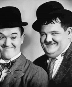 Monochrome Stan And Ollie paint by number