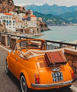 Orange Vintage Car Italy paint by number