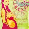 Pregnant Woman With Clock Art paint by number