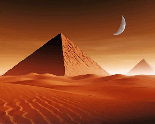 Pyramid Moon Desert paint by number